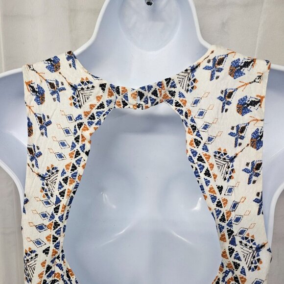 Ecote White Blue Tunic Tank Aztec Boho Festival M - Picture 7 of 11